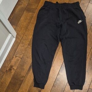 Nike Kids Black Sweatpants with White Logo